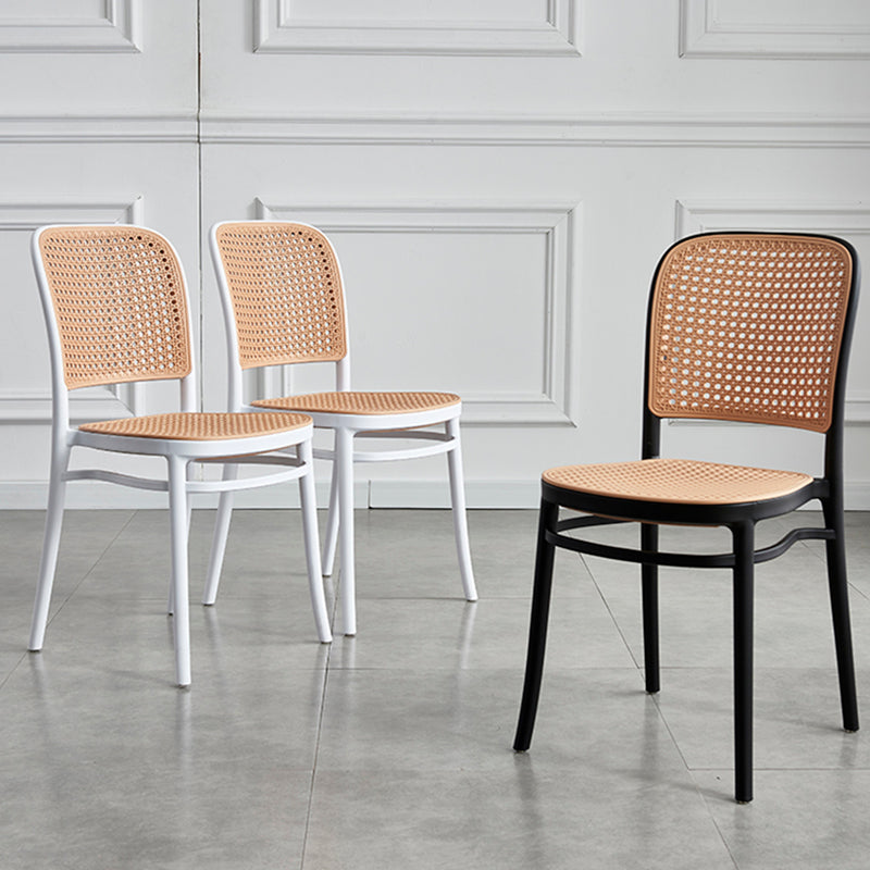 Nordic Wicker/Rattan Patio Dining Chair 34''H Open Back Dining Side Chair for Restaurant Clearhalo ' kitchen&dining_furn' 'Dining Chairs' 'Dining Tables & Seating' 'dining_chair' 'furn' 'furn_dining_chair' 'Furniture' 'furniture_dining_chair' 'Kitchen & Dining Furniture' 'kitchen' 3539549