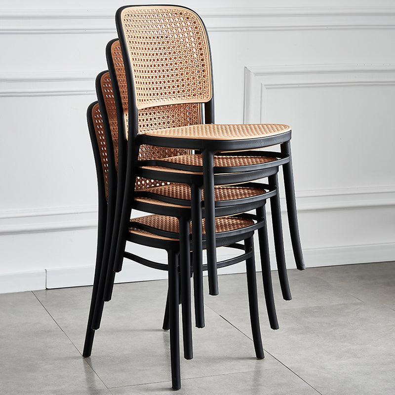 Nordic Wicker/Rattan Patio Dining Chair 34''H Open Back Dining Side Chair for Restaurant Clearhalo ' kitchen&dining_furn' 'Dining Chairs' 'Dining Tables & Seating' 'dining_chair' 'furn' 'furn_dining_chair' 'Furniture' 'furniture_dining_chair' 'Kitchen & Dining Furniture' 'kitchen' 3539552