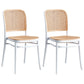 Nordic Wicker/Rattan Patio Dining Chair 34''H Open Back Dining Side Chair for Restaurant White 2 Piece Set Clearhalo ' kitchen&dining_furn' 'Dining Chairs' 'Dining Tables & Seating' 'dining_chair' 'furn' 'furn_dining_chair' 'Furniture' 'furniture_dining_chair' 'Kitchen & Dining Furniture' 'kitchen' 3539555