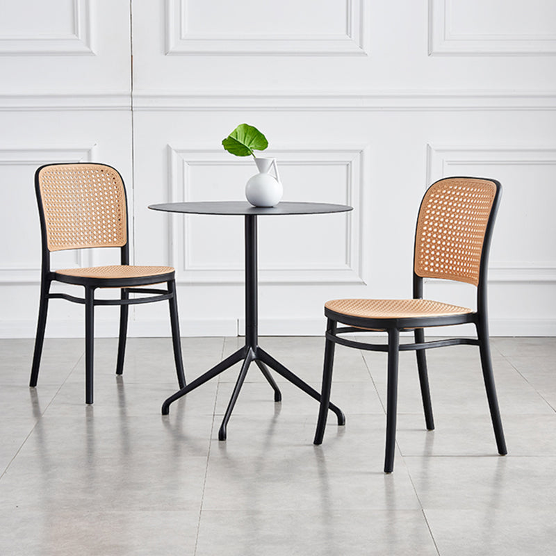 Nordic Wicker/Rattan Patio Dining Chair 34''H Open Back Dining Side Chair for Restaurant Clearhalo ' kitchen&dining_furn' 'Dining Chairs' 'Dining Tables & Seating' 'dining_chair' 'furn' 'furn_dining_chair' 'Furniture' 'furniture_dining_chair' 'Kitchen & Dining Furniture' 'kitchen' 3539561