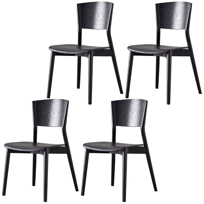 Wood Contemporary Side Dining Chairs with 4 Legs Dining Room Armless Chairs Black 4 Piece Set Clearhalo ' kitchen&dining_furn' 'Dining Chairs' 'Dining Tables & Seating' 'dining_chair' 'furn' 'furn_dining_chair' 'Furniture' 'furniture_dining_chair' 'Kitchen & Dining Furniture' 'kitchen' 3539565
