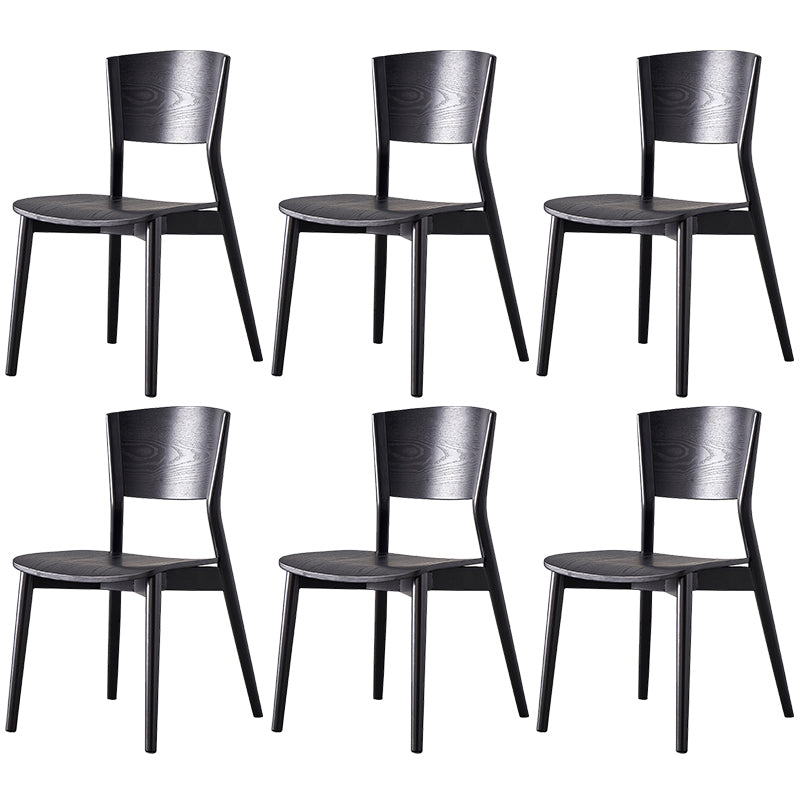 Wood Contemporary Side Dining Chairs with 4 Legs Dining Room Armless Chairs Black 6 Piece Set Clearhalo ' kitchen&dining_furn' 'Dining Chairs' 'Dining Tables & Seating' 'dining_chair' 'furn' 'furn_dining_chair' 'Furniture' 'furniture_dining_chair' 'Kitchen & Dining Furniture' 'kitchen' 3539567