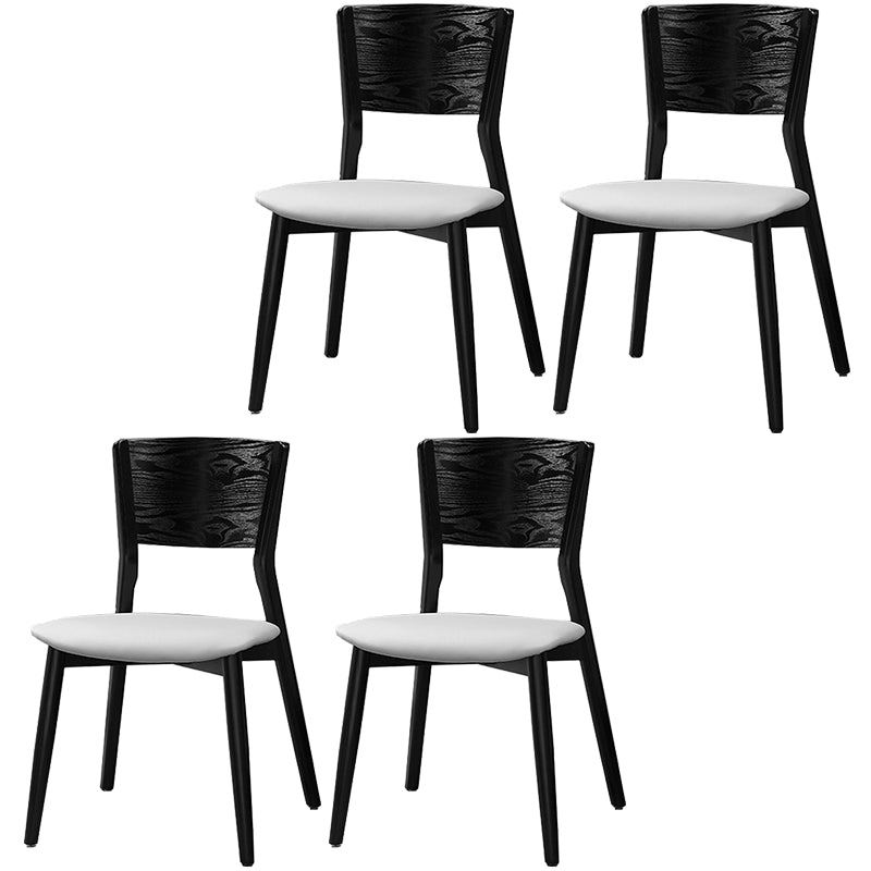 Wood Contemporary Side Dining Chairs with 4 Legs Dining Room Armless Chairs White 4 Piece Set Clearhalo ' kitchen&dining_furn' 'Dining Chairs' 'Dining Tables & Seating' 'dining_chair' 'furn' 'furn_dining_chair' 'Furniture' 'furniture_dining_chair' 'Kitchen & Dining Furniture' 'kitchen' 3539572