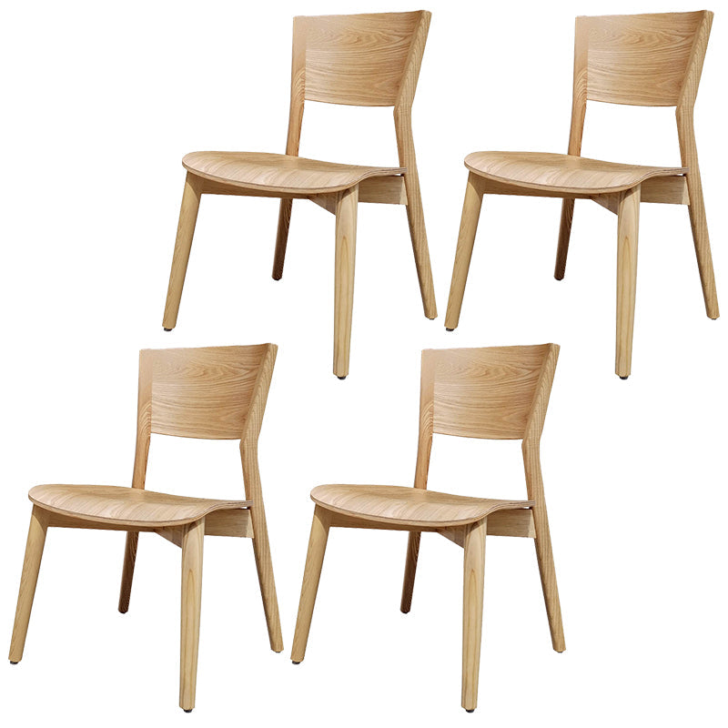 Wood Contemporary Side Dining Chairs with 4 Legs Dining Room Armless Chairs Natural 4 Piece Set Clearhalo ' kitchen&dining_furn' 'Dining Chairs' 'Dining Tables & Seating' 'dining_chair' 'furn' 'furn_dining_chair' 'Furniture' 'furniture_dining_chair' 'Kitchen & Dining Furniture' 'kitchen' 3539577