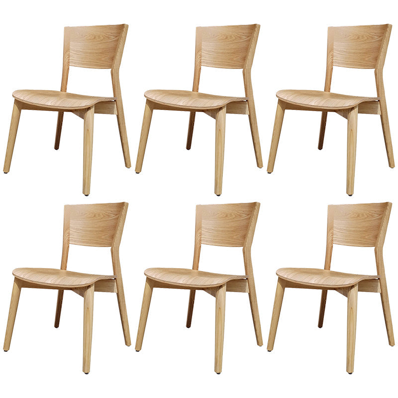 Wood Contemporary Side Dining Chairs with 4 Legs Dining Room Armless Chairs Natural 6 Piece Set Clearhalo ' kitchen&dining_furn' 'Dining Chairs' 'Dining Tables & Seating' 'dining_chair' 'furn' 'furn_dining_chair' 'Furniture' 'furniture_dining_chair' 'Kitchen & Dining Furniture' 'kitchen' 3539579
