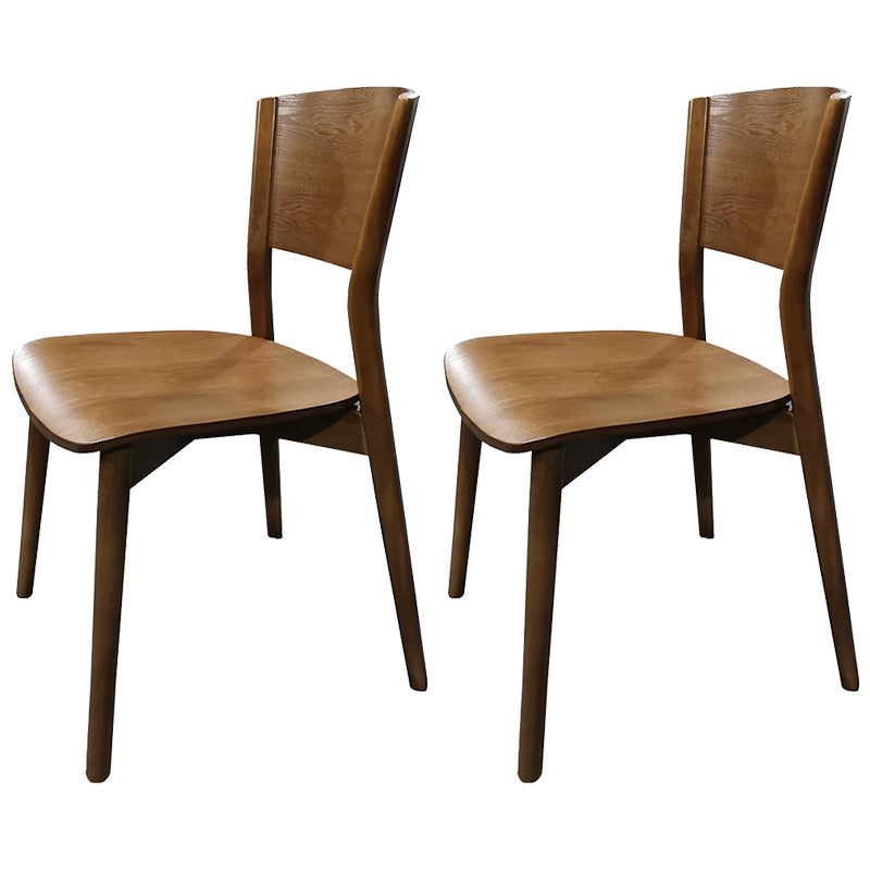 Wood Contemporary Side Dining Chairs with 4 Legs Dining Room Armless Chairs Walnut 2 Piece Set Clearhalo ' kitchen&dining_furn' 'Dining Chairs' 'Dining Tables & Seating' 'dining_chair' 'furn' 'furn_dining_chair' 'Furniture' 'furniture_dining_chair' 'Kitchen & Dining Furniture' 'kitchen' 3539582