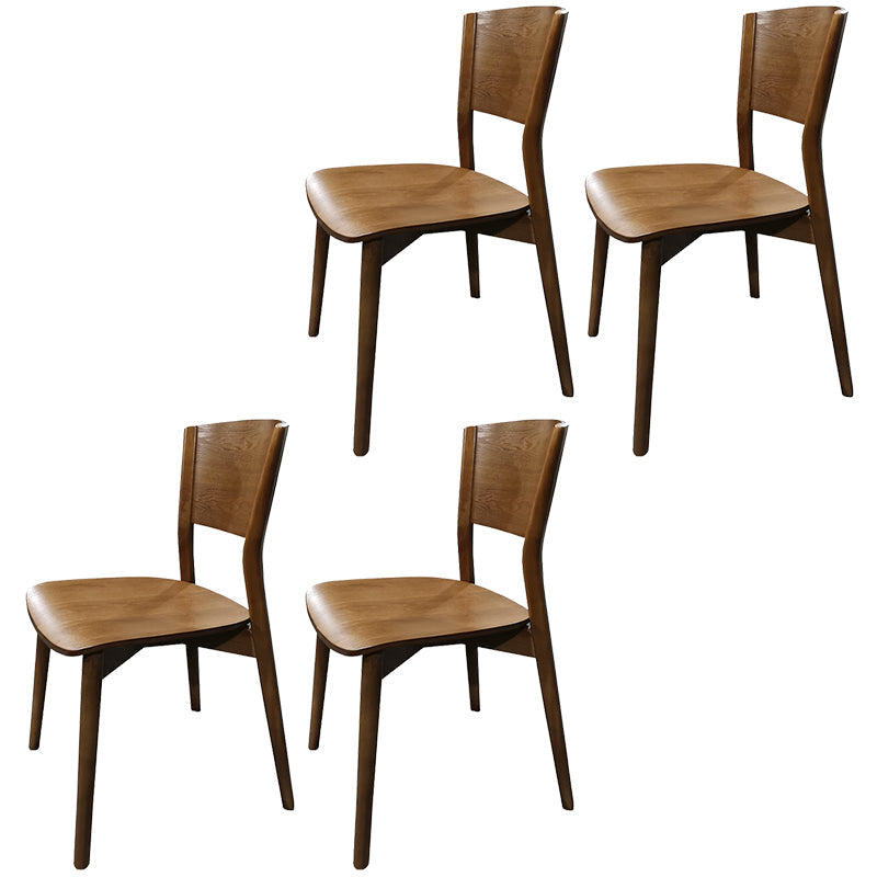 Wood Contemporary Side Dining Chairs with 4 Legs Dining Room Armless Chairs Walnut 4 Piece Set Clearhalo ' kitchen&dining_furn' 'Dining Chairs' 'Dining Tables & Seating' 'dining_chair' 'furn' 'furn_dining_chair' 'Furniture' 'furniture_dining_chair' 'Kitchen & Dining Furniture' 'kitchen' 3539584