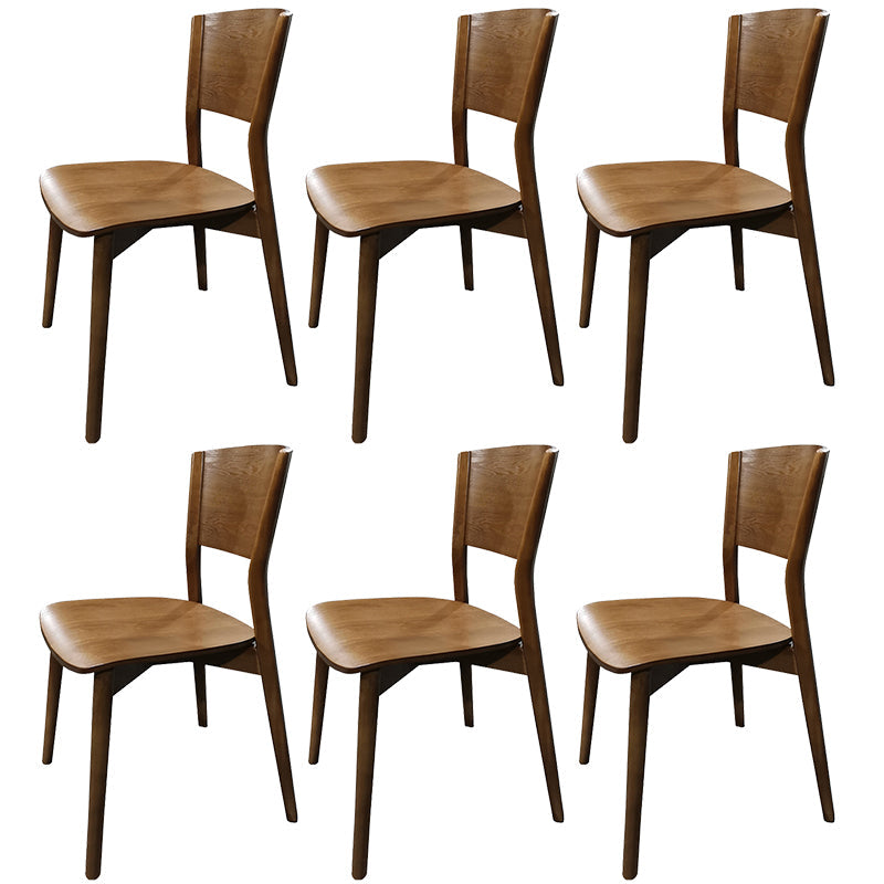 Wood Contemporary Side Dining Chairs with 4 Legs Dining Room Armless Chairs Walnut 6 Piece Set Clearhalo ' kitchen&dining_furn' 'Dining Chairs' 'Dining Tables & Seating' 'dining_chair' 'furn' 'furn_dining_chair' 'Furniture' 'furniture_dining_chair' 'Kitchen & Dining Furniture' 'kitchen' 3539585
