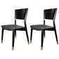 Wood Contemporary Side Dining Chairs with 4 Legs Dining Room Armless Chairs Black-Gold 2 Piece Set Clearhalo ' kitchen&dining_furn' 'Dining Chairs' 'Dining Tables & Seating' 'dining_chair' 'furn' 'furn_dining_chair' 'Furniture' 'furniture_dining_chair' 'Kitchen & Dining Furniture' 'kitchen' 3539586