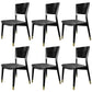 Wood Contemporary Side Dining Chairs with 4 Legs Dining Room Armless Chairs Black-Gold 6 Piece Set Clearhalo ' kitchen&dining_furn' 'Dining Chairs' 'Dining Tables & Seating' 'dining_chair' 'furn' 'furn_dining_chair' 'Furniture' 'furniture_dining_chair' 'Kitchen & Dining Furniture' 'kitchen' 3539588