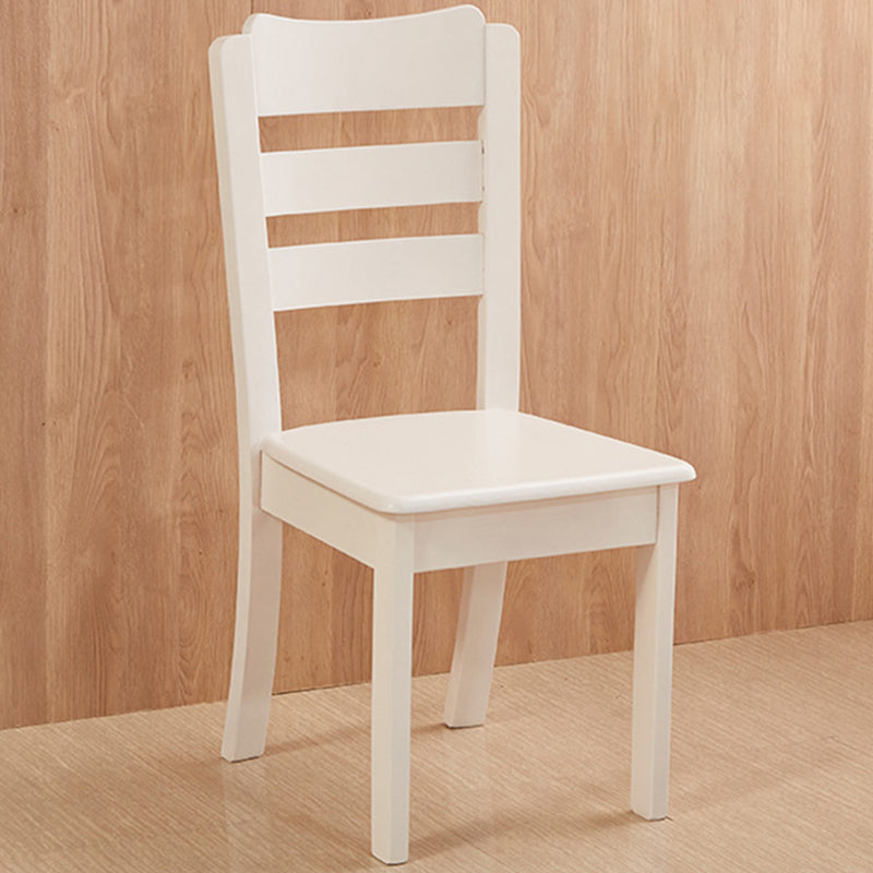 Contemporary Square Solid Wooden Chairs Armless Chairs for Dining Room White Ladder Back 1 Piece Clearhalo ' kitchen&dining_furn' 'Dining Chairs' 'Dining Tables & Seating' 'dining_chair' 'furn' 'furn_dining_chair' 'Furniture' 'furniture_dining_chair' 'Kitchen & Dining Furniture' 'kitchen' 3539595