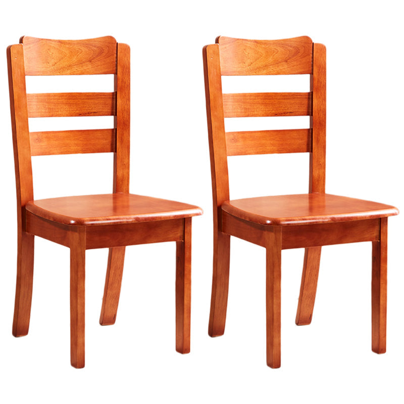 Contemporary Square Solid Wooden Chairs Armless Chairs for Dining Room Orange Ladder Back 2 Piece Set Clearhalo ' kitchen&dining_furn' 'Dining Chairs' 'Dining Tables & Seating' 'dining_chair' 'furn' 'furn_dining_chair' 'Furniture' 'furniture_dining_chair' 'Kitchen & Dining Furniture' 'kitchen' 3539608