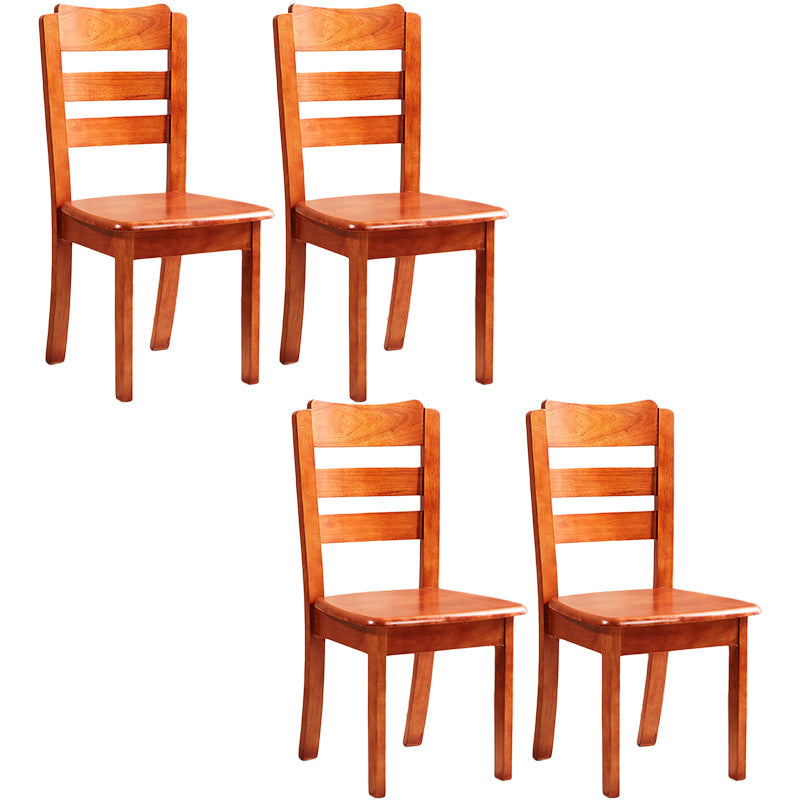 Contemporary Square Solid Wooden Chairs Armless Chairs for Dining Room Orange Ladder Back 4 Piece Set Clearhalo ' kitchen&dining_furn' 'Dining Chairs' 'Dining Tables & Seating' 'dining_chair' 'furn' 'furn_dining_chair' 'Furniture' 'furniture_dining_chair' 'Kitchen & Dining Furniture' 'kitchen' 3539609