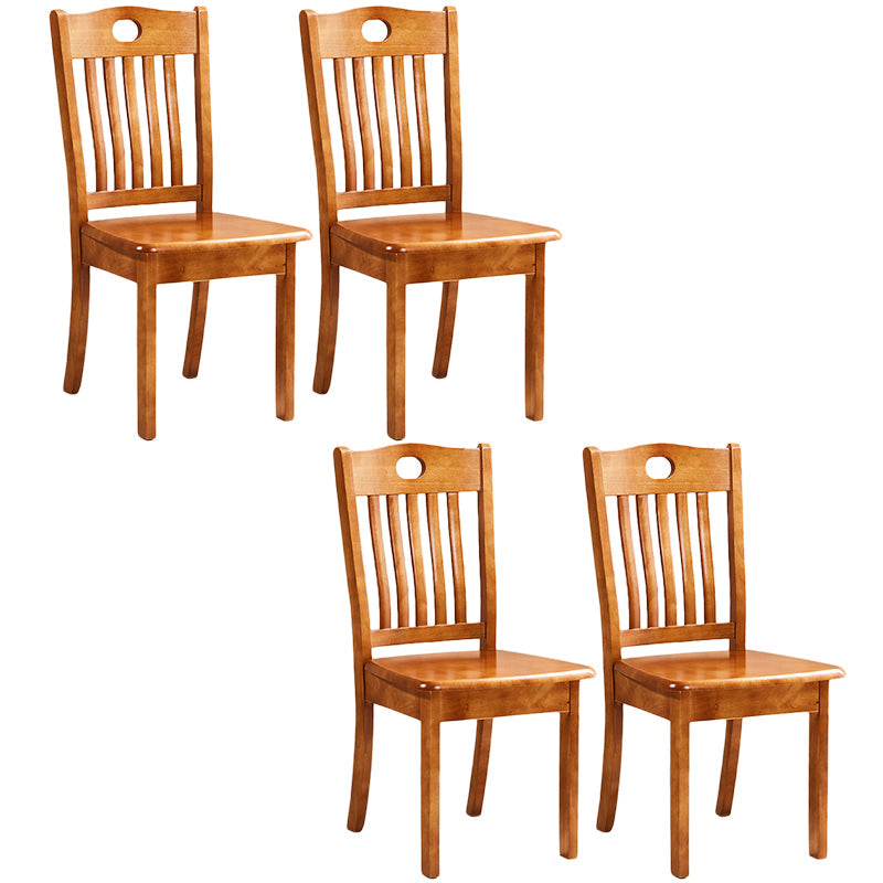 Contemporary Square Solid Wooden Chairs Armless Chairs for Dining Room Light Brown Slat Back 4 Piece Set Clearhalo ' kitchen&dining_furn' 'Dining Chairs' 'Dining Tables & Seating' 'dining_chair' 'furn' 'furn_dining_chair' 'Furniture' 'furniture_dining_chair' 'Kitchen & Dining Furniture' 'kitchen' 3539612