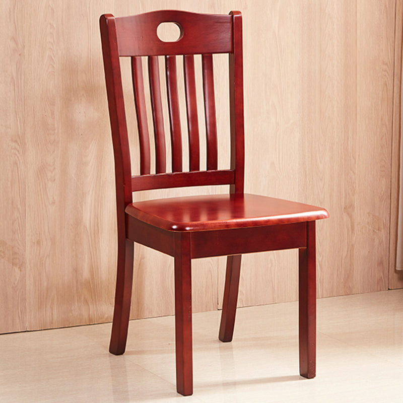 Contemporary Square Solid Wooden Chairs Armless Chairs for Dining Room Red Brown Slat Back 1 Piece Clearhalo ' kitchen&dining_furn' 'Dining Chairs' 'Dining Tables & Seating' 'dining_chair' 'furn' 'furn_dining_chair' 'Furniture' 'furniture_dining_chair' 'Kitchen & Dining Furniture' 'kitchen' 3539613