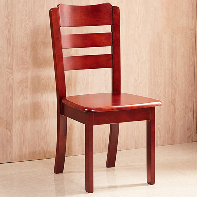 Contemporary Square Solid Wooden Chairs Armless Chairs for Dining Room Red Brown Ladder Back 1 Piece Clearhalo ' kitchen&dining_furn' 'Dining Chairs' 'Dining Tables & Seating' 'dining_chair' 'furn' 'furn_dining_chair' 'Furniture' 'furniture_dining_chair' 'Kitchen & Dining Furniture' 'kitchen' 3539616