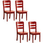 Contemporary Square Solid Wooden Chairs Armless Chairs for Dining Room Red Brown Ladder Back 4 Piece Set Clearhalo ' kitchen&dining_furn' 'Dining Chairs' 'Dining Tables & Seating' 'dining_chair' 'furn' 'furn_dining_chair' 'Furniture' 'furniture_dining_chair' 'Kitchen & Dining Furniture' 'kitchen' 3539618