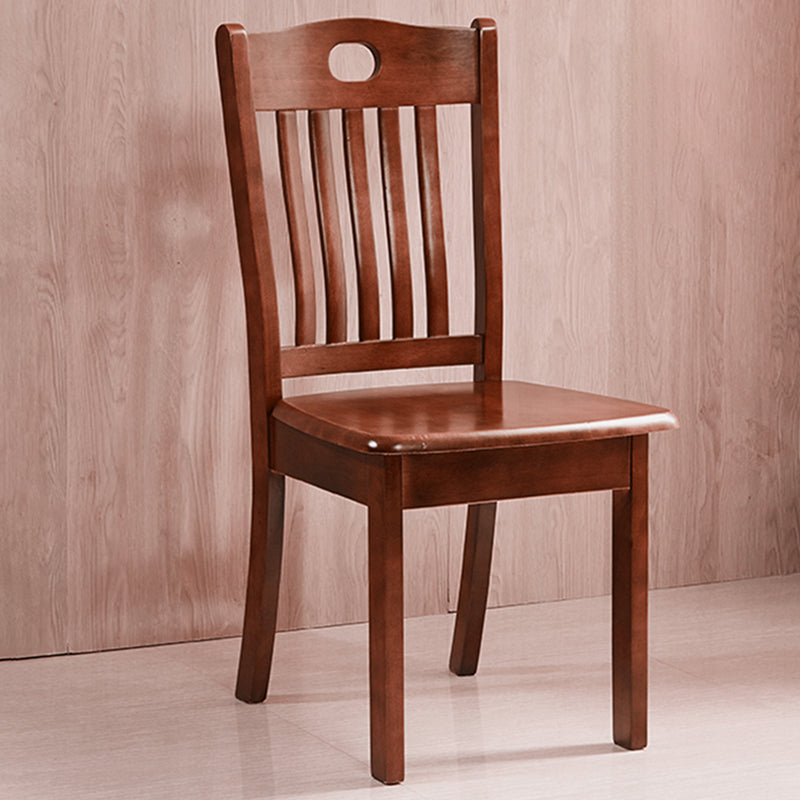 Contemporary Square Solid Wooden Chairs Armless Chairs for Dining Room Walnut Slat Back 1 Piece Clearhalo ' kitchen&dining_furn' 'Dining Chairs' 'Dining Tables & Seating' 'dining_chair' 'furn' 'furn_dining_chair' 'Furniture' 'furniture_dining_chair' 'Kitchen & Dining Furniture' 'kitchen' 3539619