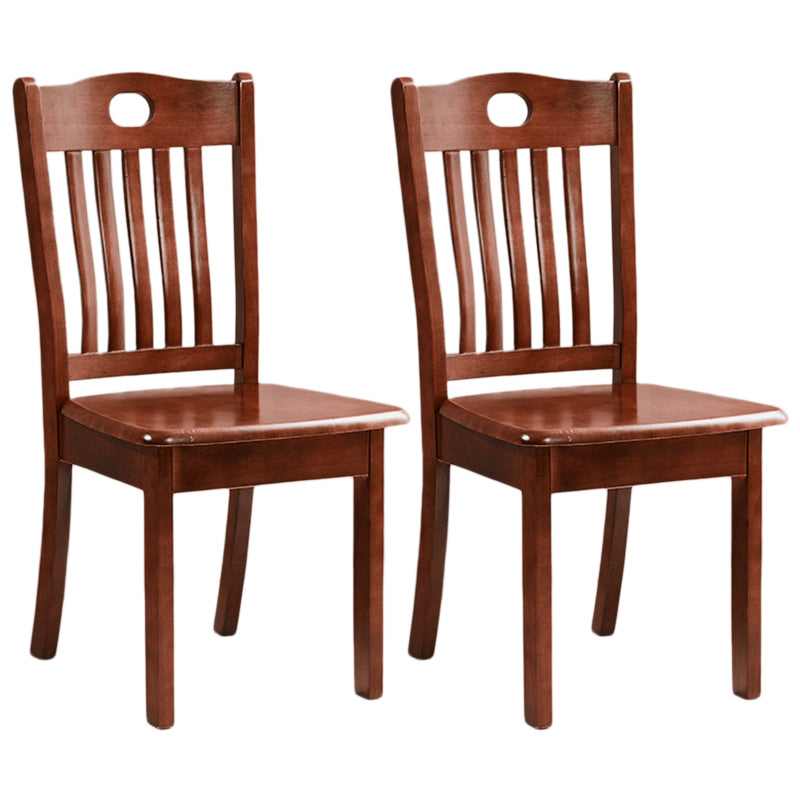 Contemporary Square Solid Wooden Chairs Armless Chairs for Dining Room Walnut Slat Back 2 Piece Set Clearhalo ' kitchen&dining_furn' 'Dining Chairs' 'Dining Tables & Seating' 'dining_chair' 'furn' 'furn_dining_chair' 'Furniture' 'furniture_dining_chair' 'Kitchen & Dining Furniture' 'kitchen' 3539620