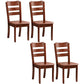 Contemporary Square Solid Wooden Chairs Armless Chairs for Dining Room Walnut Ladder Back 4 Piece Set Clearhalo ' kitchen&dining_furn' 'Dining Chairs' 'Dining Tables & Seating' 'dining_chair' 'furn' 'furn_dining_chair' 'Furniture' 'furniture_dining_chair' 'Kitchen & Dining Furniture' 'kitchen' 3539624
