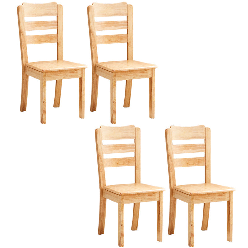 Contemporary Square Solid Wooden Chairs Armless Chairs for Dining Room Natural Ladder Back 4 Piece Set Clearhalo ' kitchen&dining_furn' 'Dining Chairs' 'Dining Tables & Seating' 'dining_chair' 'furn' 'furn_dining_chair' 'Furniture' 'furniture_dining_chair' 'Kitchen & Dining Furniture' 'kitchen' 3539629
