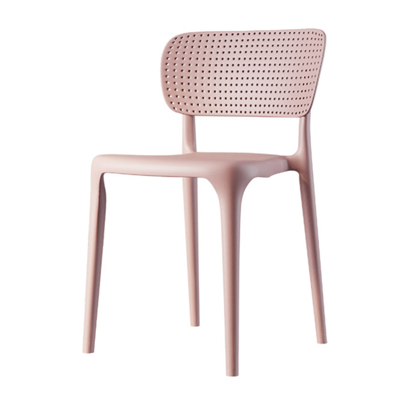 Contemporary Dining Chairs Plastic Dining Armless Side Chair for Home Use Pink Open 1 Piece Clearhalo ' kitchen&dining_furn' 'Dining Chairs' 'Dining Tables & Seating' 'dining_chair' 'furn' 'furn_dining_chair' 'Furniture' 'furniture_dining_chair' 'Kitchen & Dining Furniture' 'kitchen' 3539637