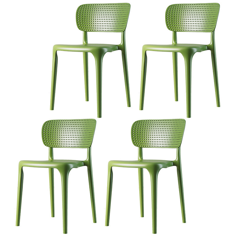 Contemporary Dining Chairs Plastic Dining Armless Side Chair for Home Use Green Open 4 Piece Set Clearhalo ' kitchen&dining_furn' 'Dining Chairs' 'Dining Tables & Seating' 'dining_chair' 'furn' 'furn_dining_chair' 'Furniture' 'furniture_dining_chair' 'Kitchen & Dining Furniture' 'kitchen' 3539662