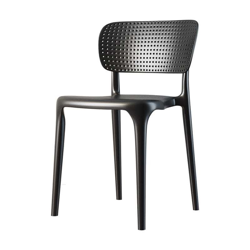 Contemporary Dining Chairs Plastic Dining Armless Side Chair for Home Use Black Open 1 Piece Clearhalo ' kitchen&dining_furn' 'Dining Chairs' 'Dining Tables & Seating' 'dining_chair' 'furn' 'furn_dining_chair' 'Furniture' 'furniture_dining_chair' 'Kitchen & Dining Furniture' 'kitchen' 3539663