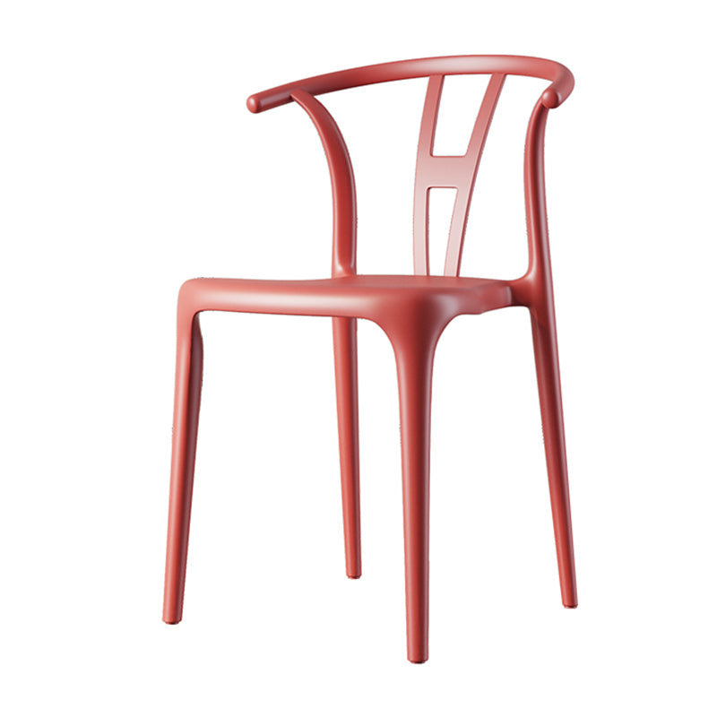 Contemporary Dining Chairs Plastic Dining Armless Side Chair for Home Use Red Wishbone 1 Piece Clearhalo ' kitchen&dining_furn' 'Dining Chairs' 'Dining Tables & Seating' 'dining_chair' 'furn' 'furn_dining_chair' 'Furniture' 'furniture_dining_chair' 'Kitchen & Dining Furniture' 'kitchen' 3539666