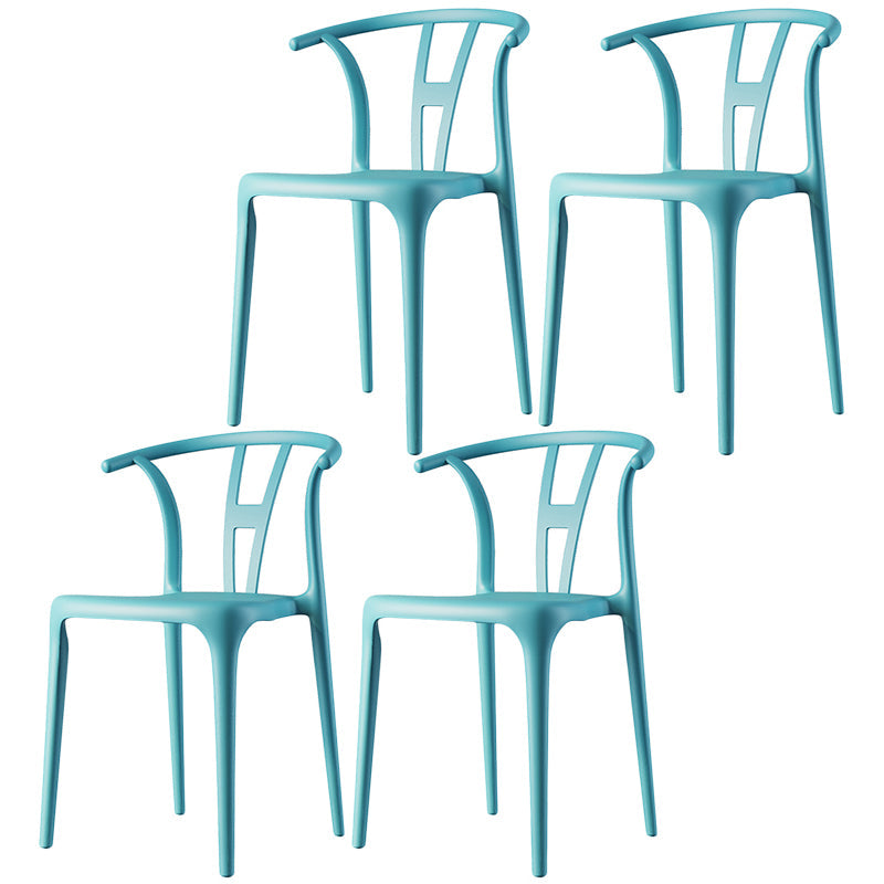 Contemporary Dining Chairs Plastic Dining Armless Side Chair for Home Use Light Blue Wishbone 4 Piece Set Clearhalo ' kitchen&dining_furn' 'Dining Chairs' 'Dining Tables & Seating' 'dining_chair' 'furn' 'furn_dining_chair' 'Furniture' 'furniture_dining_chair' 'Kitchen & Dining Furniture' 'kitchen' 3539671