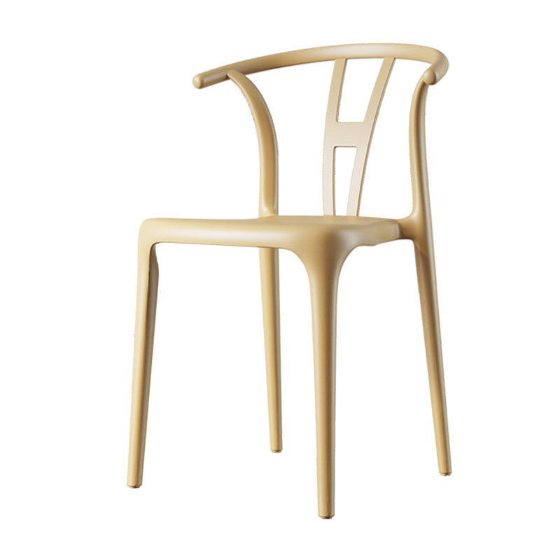 Contemporary Dining Chairs Plastic Dining Armless Side Chair for Home Use Yellow Wishbone 1 Piece Clearhalo ' kitchen&dining_furn' 'Dining Chairs' 'Dining Tables & Seating' 'dining_chair' 'furn' 'furn_dining_chair' 'Furniture' 'furniture_dining_chair' 'Kitchen & Dining Furniture' 'kitchen' 3539678