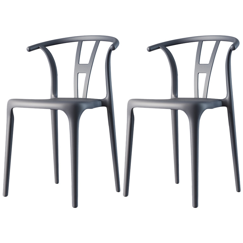 Contemporary Dining Chairs Plastic Dining Armless Side Chair for Home Use Grey Wishbone 2 Piece Set Clearhalo ' kitchen&dining_furn' 'Dining Chairs' 'Dining Tables & Seating' 'dining_chair' 'furn' 'furn_dining_chair' 'Furniture' 'furniture_dining_chair' 'Kitchen & Dining Furniture' 'kitchen' 3539685