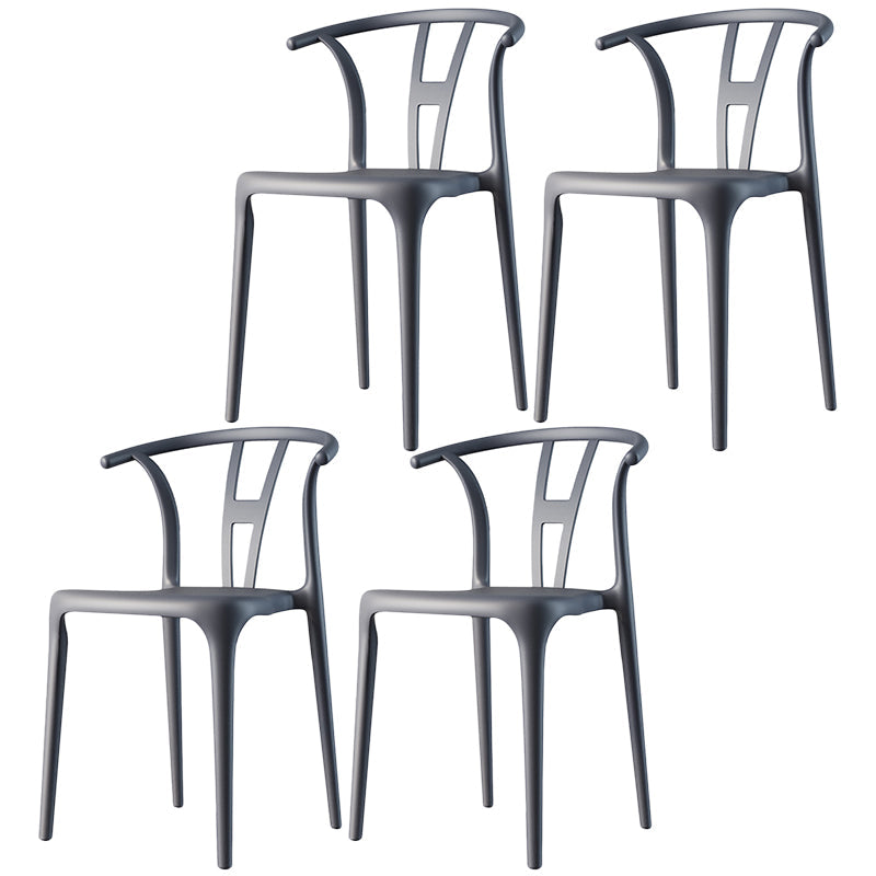 Contemporary Dining Chairs Plastic Dining Armless Side Chair for Home Use Grey Wishbone 4 Piece Set Clearhalo ' kitchen&dining_furn' 'Dining Chairs' 'Dining Tables & Seating' 'dining_chair' 'furn' 'furn_dining_chair' 'Furniture' 'furniture_dining_chair' 'Kitchen & Dining Furniture' 'kitchen' 3539686