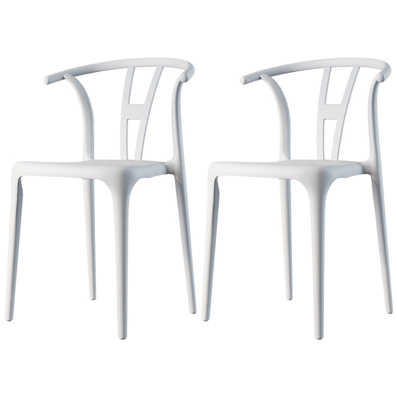 Contemporary Dining Chairs Plastic Dining Armless Side Chair for Home Use White Wishbone 2 Piece Set Clearhalo ' kitchen&dining_furn' 'Dining Chairs' 'Dining Tables & Seating' 'dining_chair' 'furn' 'furn_dining_chair' 'Furniture' 'furniture_dining_chair' 'Kitchen & Dining Furniture' 'kitchen' 3539688