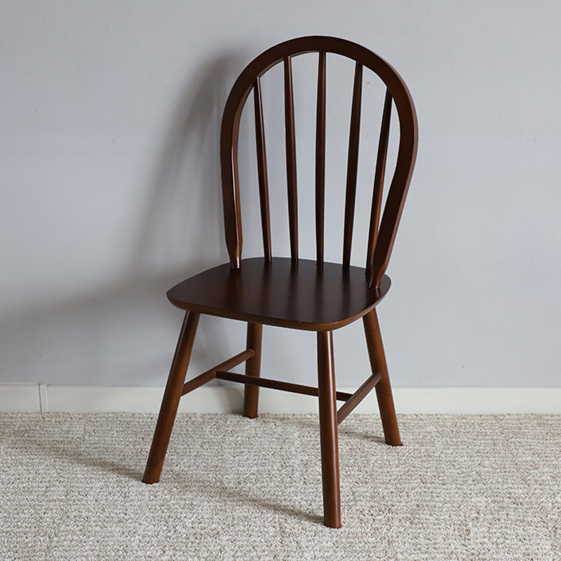 Nordic Style Solid Wood Dining Room Chair Windsor Back Side Chair for Home Use Walnut 1 Piece Clearhalo ' kitchen&dining_furn' 'Dining Chairs' 'Dining Tables & Seating' 'dining_chair' 'furn' 'furn_dining_chair' 'Furniture' 'furniture_dining_chair' 'Kitchen & Dining Furniture' 'kitchen' 3539691