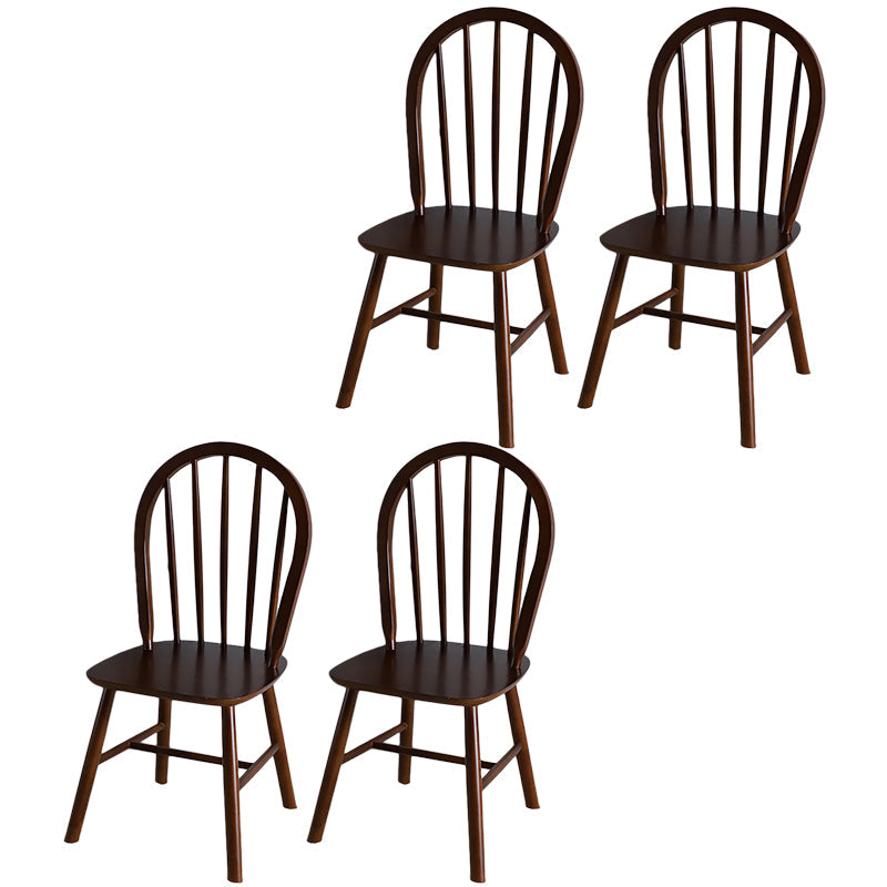 Nordic Style Solid Wood Dining Room Chair Windsor Back Side Chair for Home Use Walnut 4 Piece Set Clearhalo ' kitchen&dining_furn' 'Dining Chairs' 'Dining Tables & Seating' 'dining_chair' 'furn' 'furn_dining_chair' 'Furniture' 'furniture_dining_chair' 'Kitchen & Dining Furniture' 'kitchen' 3539695