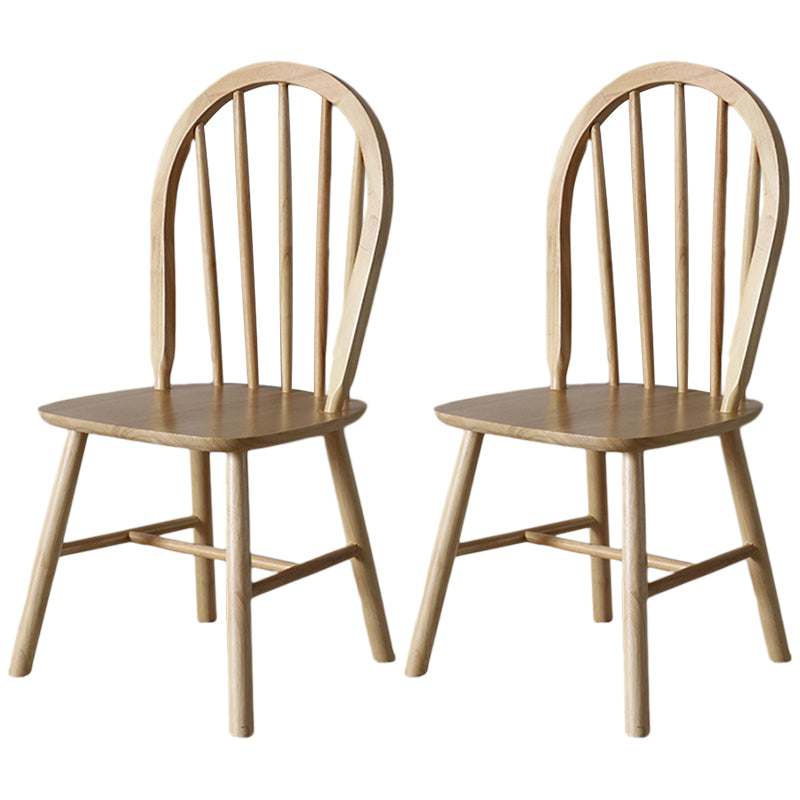 Nordic Style Solid Wood Dining Room Chair Windsor Back Side Chair for Home Use Natural 2 Piece Set Clearhalo ' kitchen&dining_furn' 'Dining Chairs' 'Dining Tables & Seating' 'dining_chair' 'furn' 'furn_dining_chair' 'Furniture' 'furniture_dining_chair' 'Kitchen & Dining Furniture' 'kitchen' 3539699