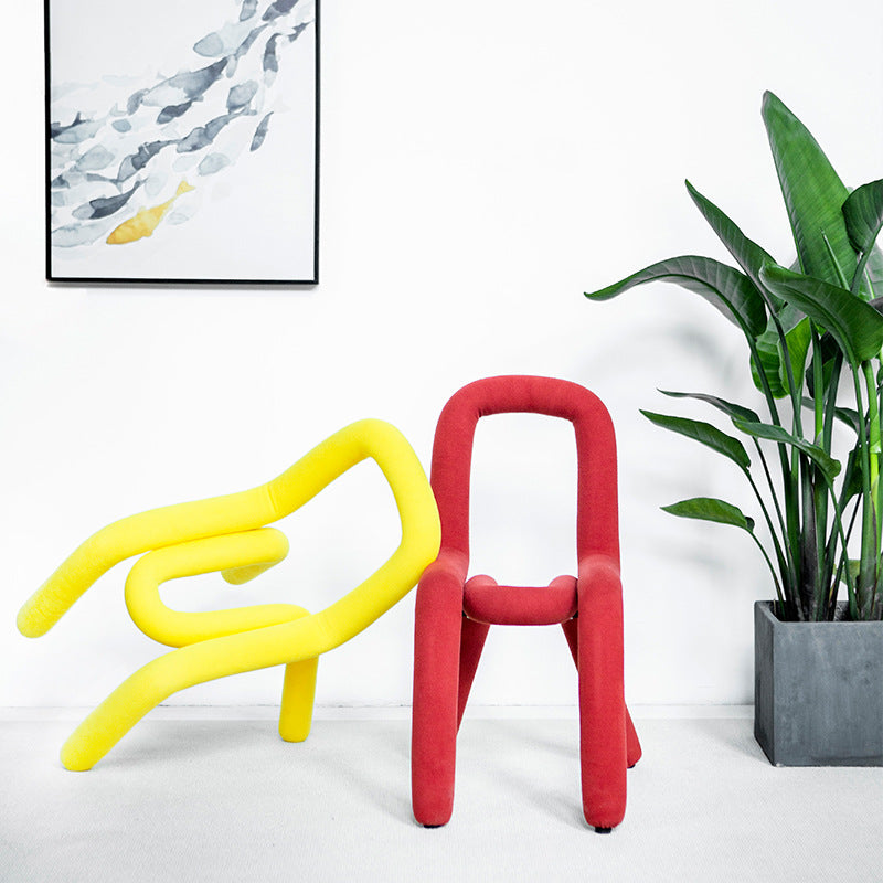 Colorful Modern Style Restaurant Side Chair Flannel Open Back Dining Chair Clearhalo ' kitchen&dining_furn' 'Dining Chairs' 'Dining Tables & Seating' 'dining_chair' 'furn' 'furn_dining_chair' 'Furniture' 'furniture_dining_chair' 'Kitchen & Dining Furniture' 'kitchen' 3539713