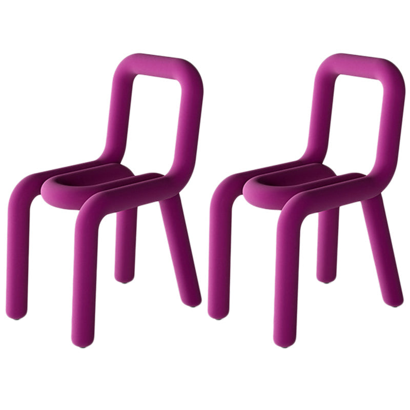 Colorful Modern Style Restaurant Side Chair Flannel Open Back Dining Chair Light Purple 2 Piece Set Clearhalo ' kitchen&dining_furn' 'Dining Chairs' 'Dining Tables & Seating' 'dining_chair' 'furn' 'furn_dining_chair' 'Furniture' 'furniture_dining_chair' 'Kitchen & Dining Furniture' 'kitchen' 3539720