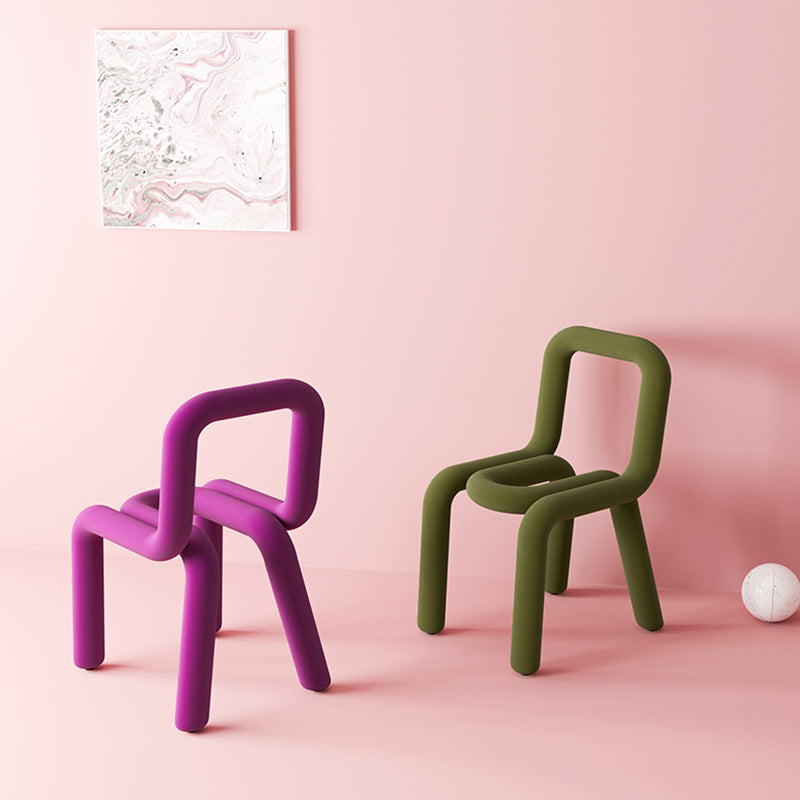 Colorful Modern Style Restaurant Side Chair Flannel Open Back Dining Chair Clearhalo ' kitchen&dining_furn' 'Dining Chairs' 'Dining Tables & Seating' 'dining_chair' 'furn' 'furn_dining_chair' 'Furniture' 'furniture_dining_chair' 'Kitchen & Dining Furniture' 'kitchen' 3539721