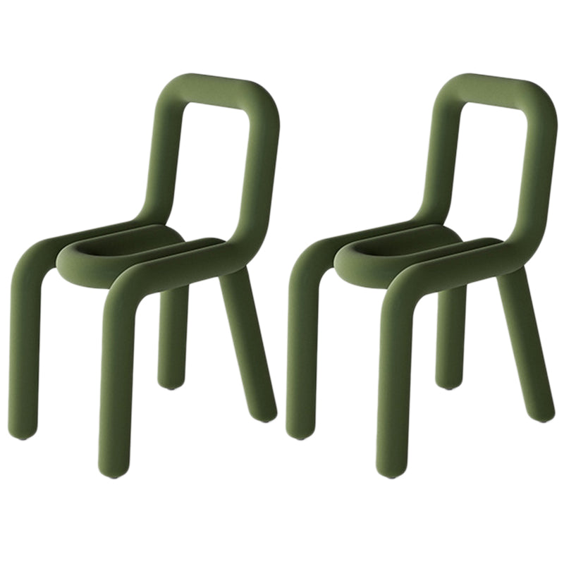 Colorful Modern Style Restaurant Side Chair Flannel Open Back Dining Chair Olive Green 2 Piece Set Clearhalo ' kitchen&dining_furn' 'Dining Chairs' 'Dining Tables & Seating' 'dining_chair' 'furn' 'furn_dining_chair' 'Furniture' 'furniture_dining_chair' 'Kitchen & Dining Furniture' 'kitchen' 3539729