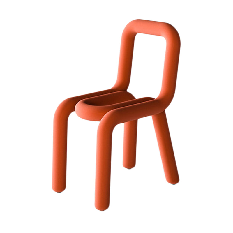 Colorful Modern Style Restaurant Side Chair Flannel Open Back Dining Chair Orange 1 Piece Clearhalo ' kitchen&dining_furn' 'Dining Chairs' 'Dining Tables & Seating' 'dining_chair' 'furn' 'furn_dining_chair' 'Furniture' 'furniture_dining_chair' 'Kitchen & Dining Furniture' 'kitchen' 3539731