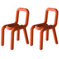 Colorful Modern Style Restaurant Side Chair Flannel Open Back Dining Chair Orange 2 Piece Set Clearhalo ' kitchen&dining_furn' 'Dining Chairs' 'Dining Tables & Seating' 'dining_chair' 'furn' 'furn_dining_chair' 'Furniture' 'furniture_dining_chair' 'Kitchen & Dining Furniture' 'kitchen' 3539732