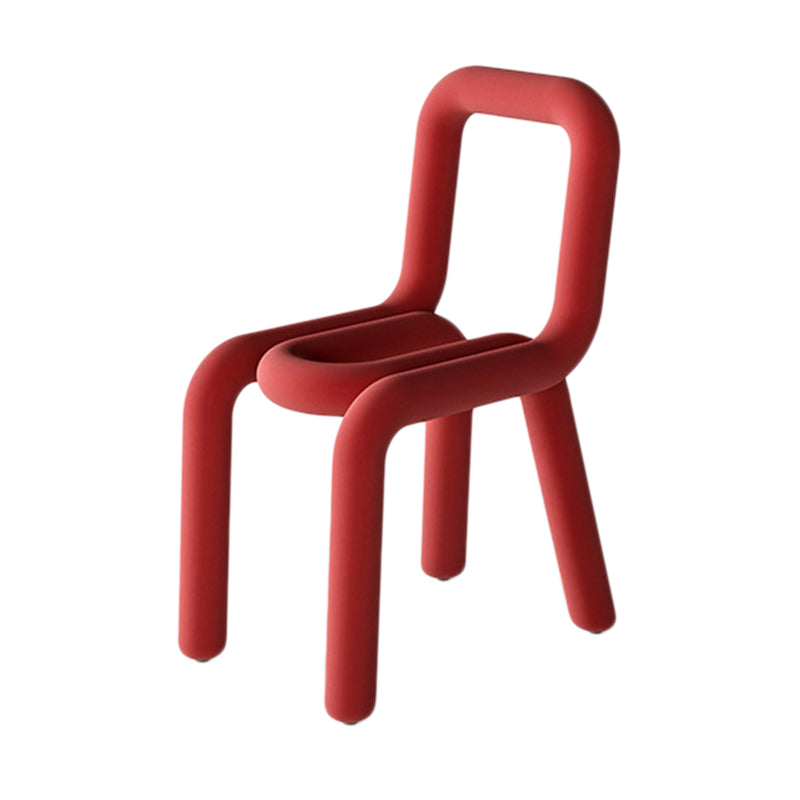 Colorful Modern Style Restaurant Side Chair Flannel Open Back Dining Chair Red 1 Piece Clearhalo ' kitchen&dining_furn' 'Dining Chairs' 'Dining Tables & Seating' 'dining_chair' 'furn' 'furn_dining_chair' 'Furniture' 'furniture_dining_chair' 'Kitchen & Dining Furniture' 'kitchen' 3539734