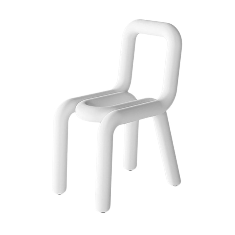 Colorful Modern Style Restaurant Side Chair Flannel Open Back Dining Chair White 1 Piece Clearhalo ' kitchen&dining_furn' 'Dining Chairs' 'Dining Tables & Seating' 'dining_chair' 'furn' 'furn_dining_chair' 'Furniture' 'furniture_dining_chair' 'Kitchen & Dining Furniture' 'kitchen' 3539737