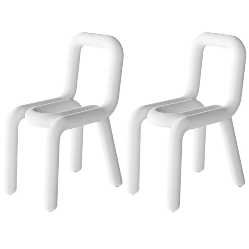 Colorful Modern Style Restaurant Side Chair Flannel Open Back Dining Chair White 2 Piece Set Clearhalo ' kitchen&dining_furn' 'Dining Chairs' 'Dining Tables & Seating' 'dining_chair' 'furn' 'furn_dining_chair' 'Furniture' 'furniture_dining_chair' 'Kitchen & Dining Furniture' 'kitchen' 3539738