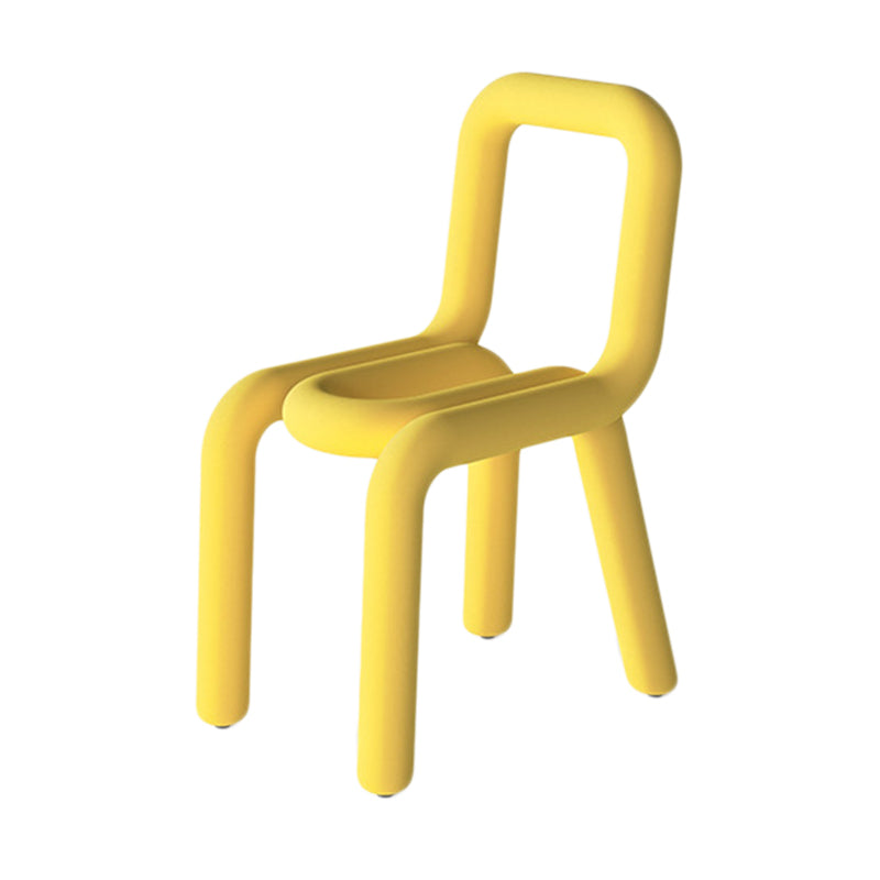 Colorful Modern Style Restaurant Side Chair Flannel Open Back Dining Chair Yellow 1 Piece Clearhalo ' kitchen&dining_furn' 'Dining Chairs' 'Dining Tables & Seating' 'dining_chair' 'furn' 'furn_dining_chair' 'Furniture' 'furniture_dining_chair' 'Kitchen & Dining Furniture' 'kitchen' 3539740