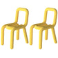 Colorful Modern Style Restaurant Side Chair Flannel Open Back Dining Chair Yellow 2 Piece Set Clearhalo ' kitchen&dining_furn' 'Dining Chairs' 'Dining Tables & Seating' 'dining_chair' 'furn' 'furn_dining_chair' 'Furniture' 'furniture_dining_chair' 'Kitchen & Dining Furniture' 'kitchen' 3539741