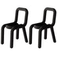 Colorful Modern Style Restaurant Side Chair Flannel Open Back Dining Chair Black 2 Piece Set Clearhalo ' kitchen&dining_furn' 'Dining Chairs' 'Dining Tables & Seating' 'dining_chair' 'furn' 'furn_dining_chair' 'Furniture' 'furniture_dining_chair' 'Kitchen & Dining Furniture' 'kitchen' 3539744