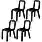 Colorful Modern Style Restaurant Side Chair Flannel Open Back Dining Chair Black 4 Piece Set Clearhalo ' kitchen&dining_furn' 'Dining Chairs' 'Dining Tables & Seating' 'dining_chair' 'furn' 'furn_dining_chair' 'Furniture' 'furniture_dining_chair' 'Kitchen & Dining Furniture' 'kitchen' 3539745
